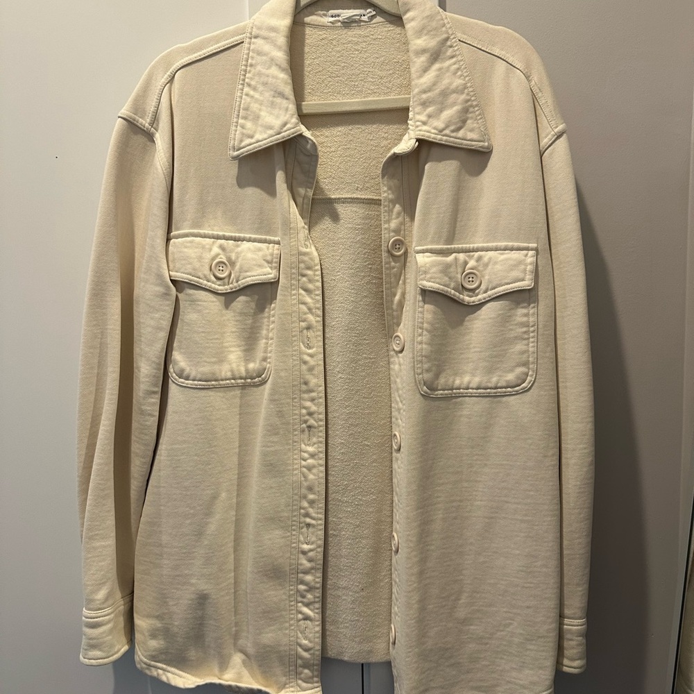 Good American Womens Beige Shirt Jacket
